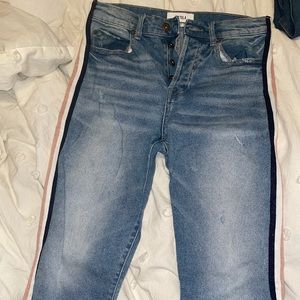 Pistola striped high rise jeans